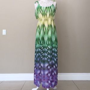 Romeo & Juliet maxi spaghetti strap dress tie dye